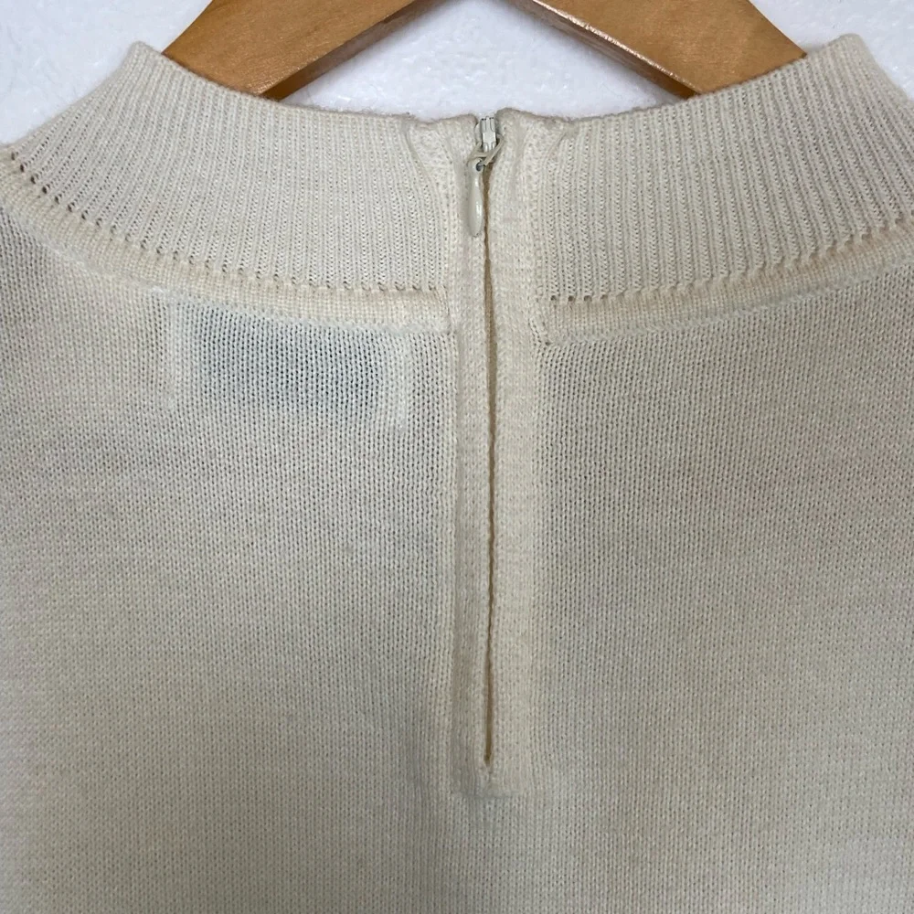 Alfred Dunner Wool Blend Embroidered Sweater Mock Neck Size L Preppy Cottagecore - Picture 5 of 13
